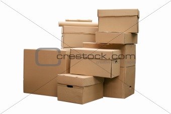 cardboard boxes arranged in stack