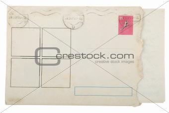 open vintage and grunge envelope with letter