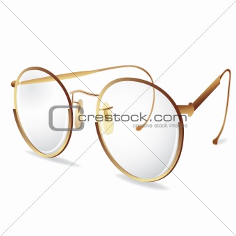 Gold eye glasses