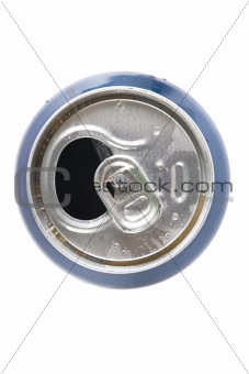 top view of open aluminum can