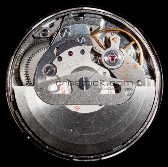 Interior of automatic wrist watch