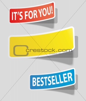 Three realistic colorful sticker for your text.