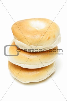 Three bagels isolated