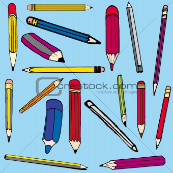 Set vector illustration of pencils