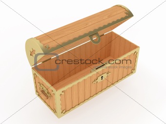 Empty wooden chest