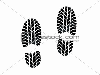 Footprint with tires tread