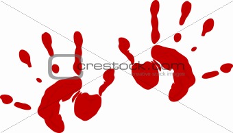 Print of two hands on white - vector illustration