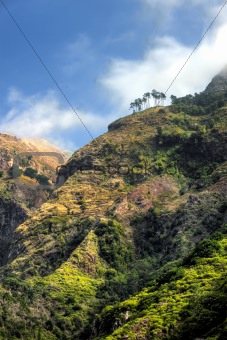 Back mountains of Madeira island, view from Ribeira da Serra  Portugal