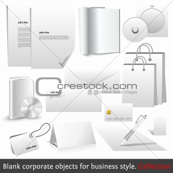Blank corporate objects for business style