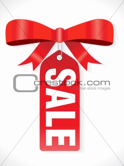 abstract sale tag with ribbon