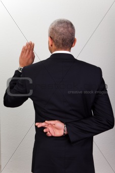Businessman Taking Oath
