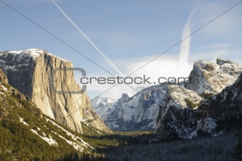Sunset on Yosemite valley
