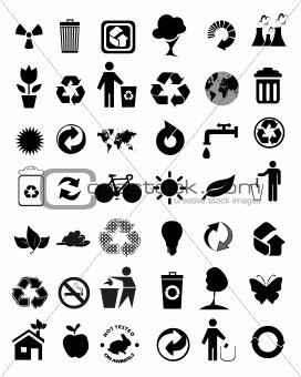 set of 42 environmental icons