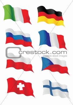 set of european flags