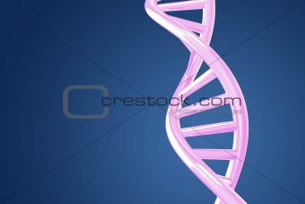 Purple DNA helix on a blue background