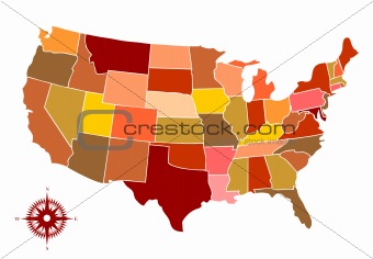 vector map of usa