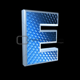 abstract 3d letter with blue pattern texture - E