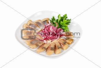 Marinated herring fillets