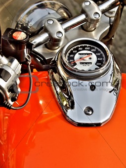 orange motorbike dashboard