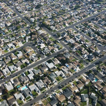 Urban sprawl houses.