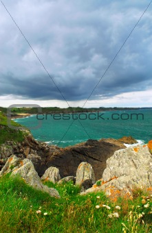 Atlantic coastline in Brittany, France