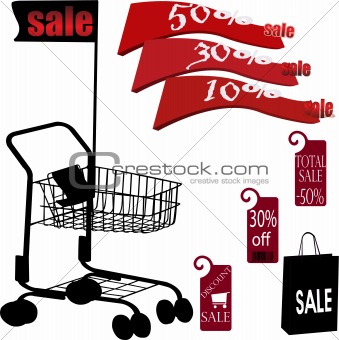 shopping cart and sale