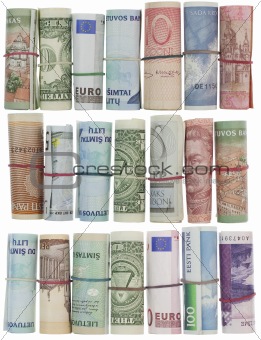 Money rolls background