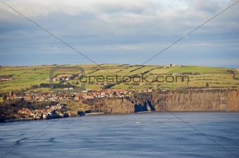 Small coastal town on the clifftops