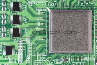 Modern printed-circuit board macro background 