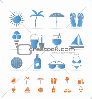 Realistic Summer and Holiday objects