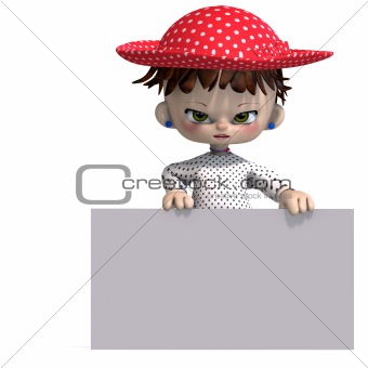 cute and funny cartoon doll with hat