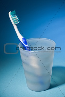 Tooth brush in matte plastic glass