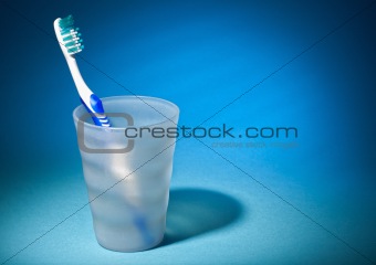 Tooth brush in matte plastic glass