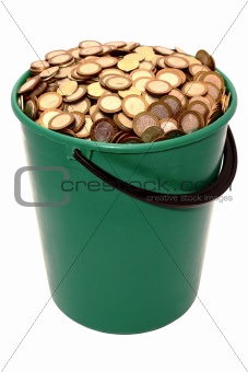 A bucket of coins
