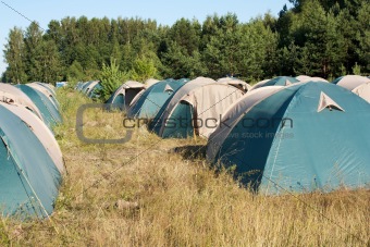 Camping. Many tents.