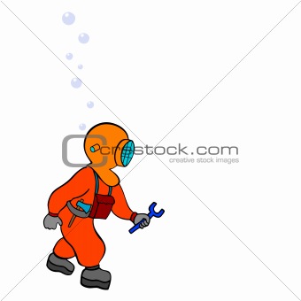 diver - repairer - vector