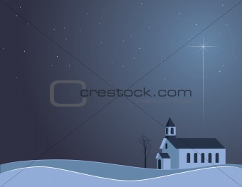 Snowy Night Church