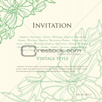 Green floral background for design. Vector