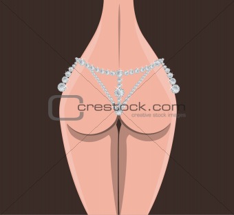 Girl's buttocks and diamonds