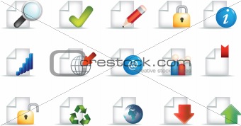 business document icon set