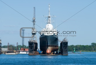 A ship in Baltiysk dry dock