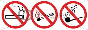 no smoking sign, no fire, no match, vector symbol