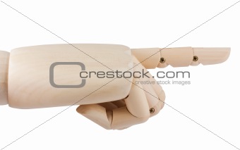 Wooden hand point with finger