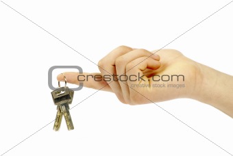 hand holds a key 