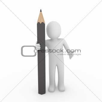 3d human gray pencil