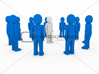 3d human group circle blue