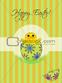 Happy Easter Chick Hatching Egg