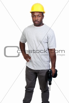 Construction Worker with Drill