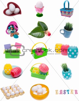 Collage Montage of Spring Easter Items