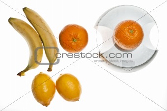 Fruits on food scale